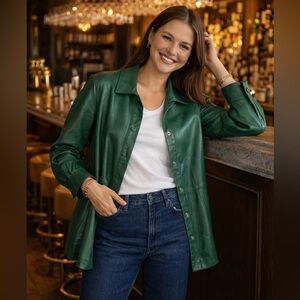 Women's Green Leather Jacket